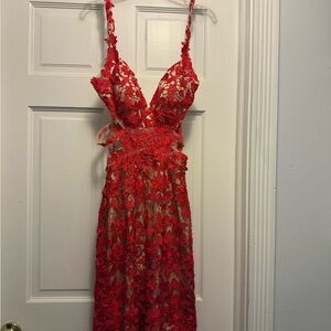 Elegant Red Lace Dress